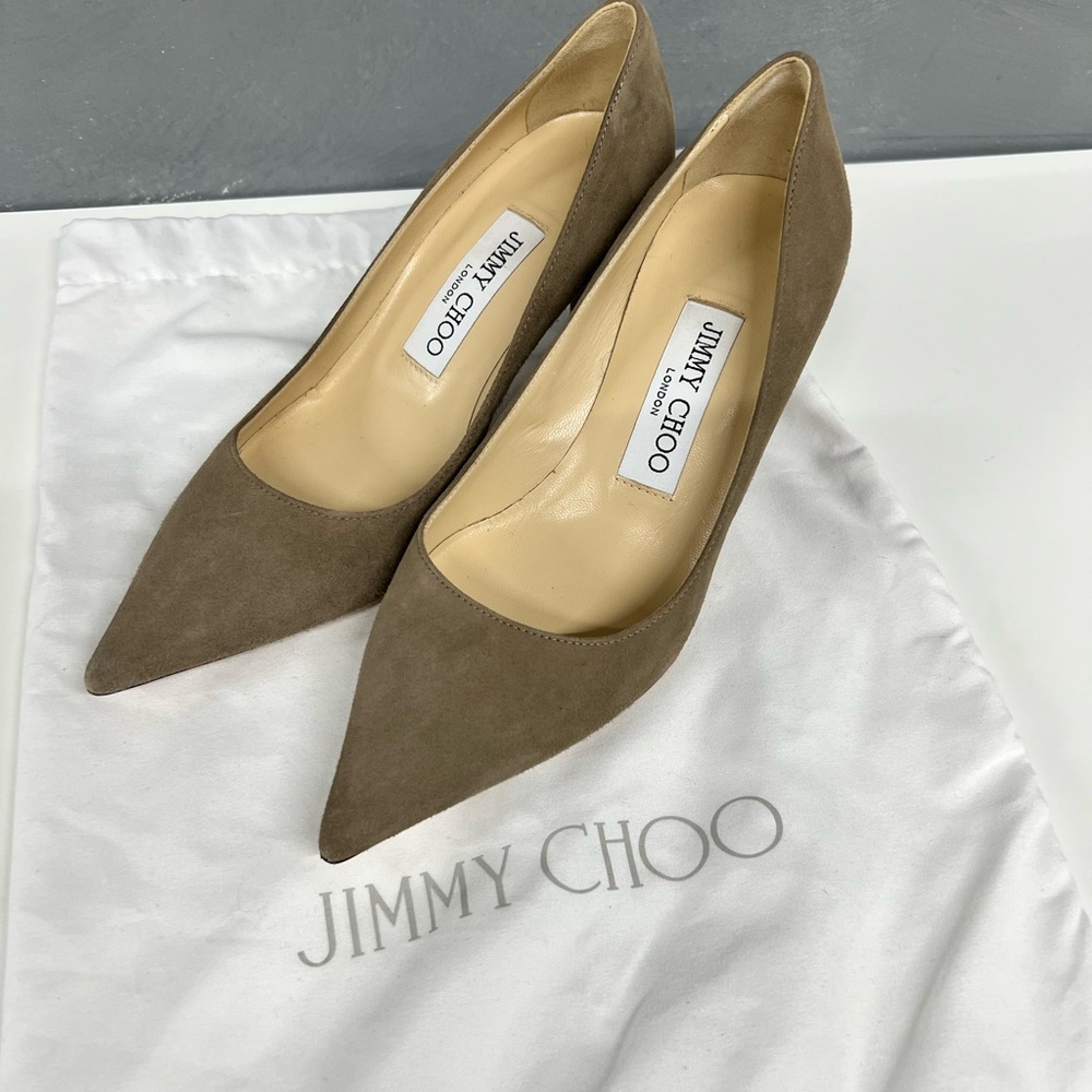 Jimmy Choo Nude Suede Pumps